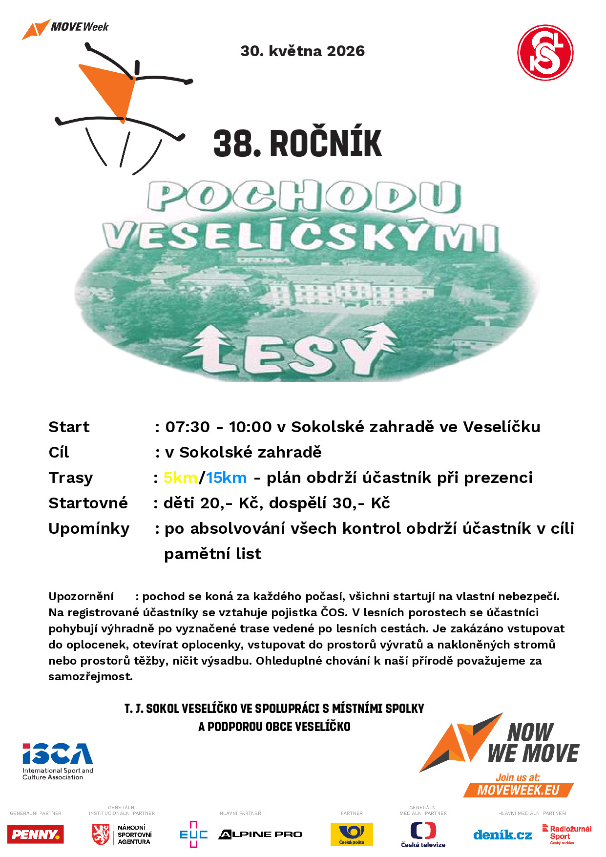 pochod veselíčskými lesy